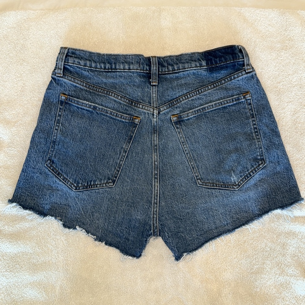 Abercrombie & Fitch Ripped Blue Jean Shorts - Picture 3 of 4